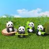 8pcs Cartoon Miniature Panda Figurines Resin Animal Statues Micro Landscapes Panda Ornament  Desktop