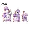 Indoor Winter Decorations 3PCS Christmas Snowman Wooden Ornaments, Decorative Cute Festive Figures, Rustic Holiday Ornaments High-definition Printing