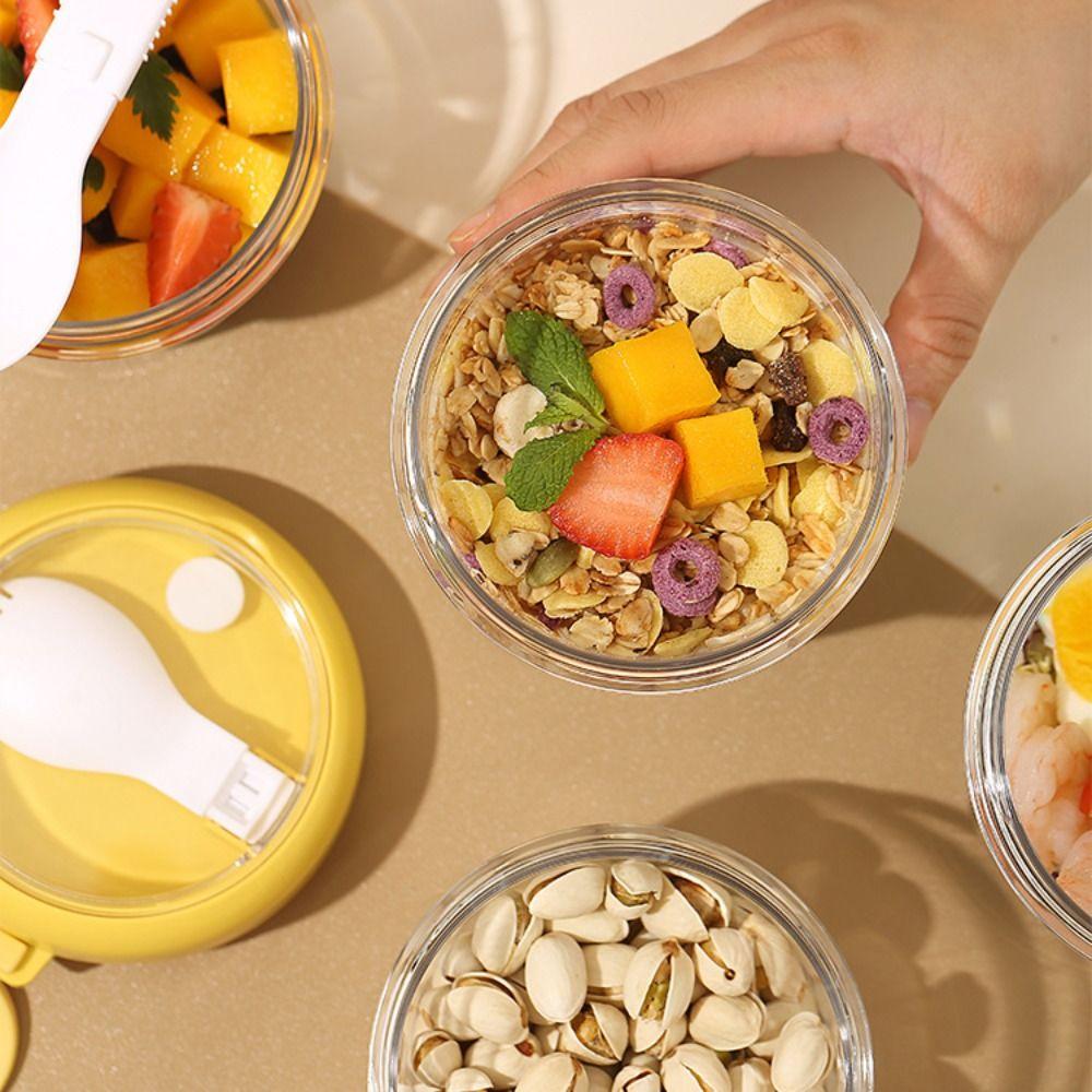 Removable Salad Cup Transparent Food Storage Container Portable Breakfast Cup Office