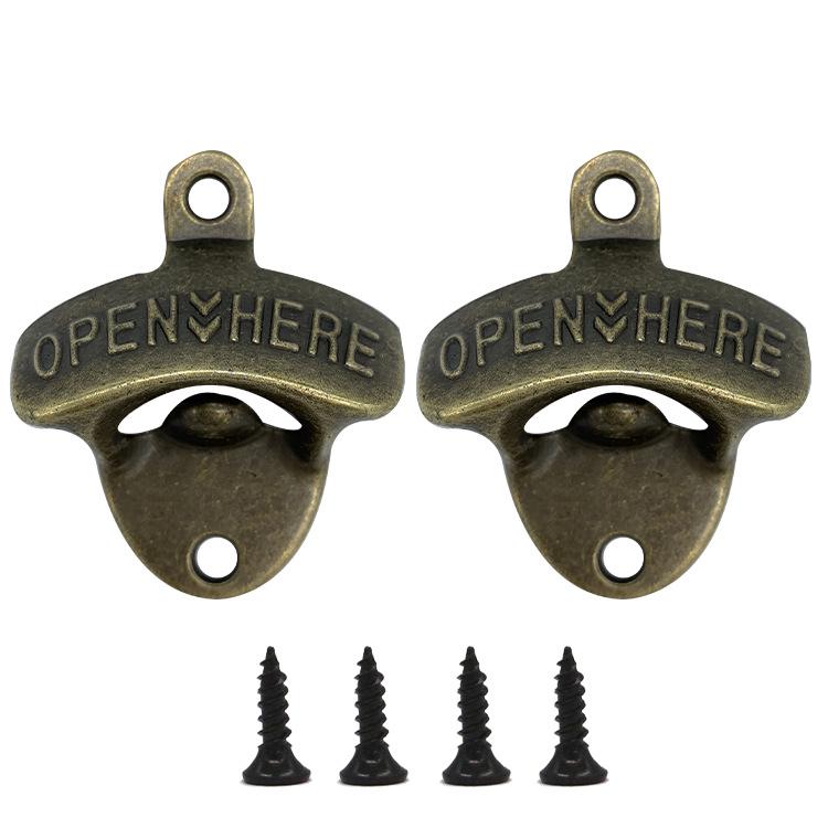 Antique Zinc Alloy Wall-Mounted Bottle Opener