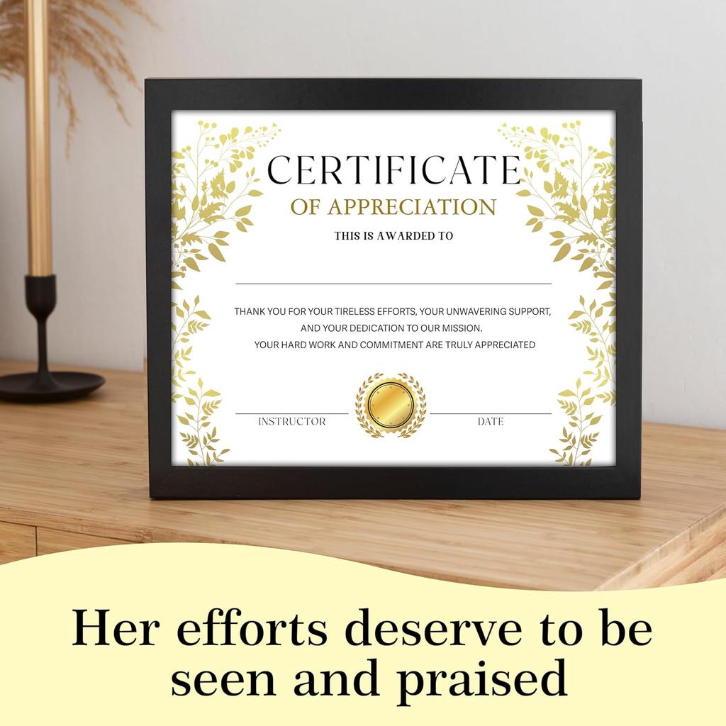 Certificate of Appreciation -25pcs, Certificates of Recognition, Thank You Gifts Certificates for Employees, Staff, Teachers, Volunteers, 8×10 Inch