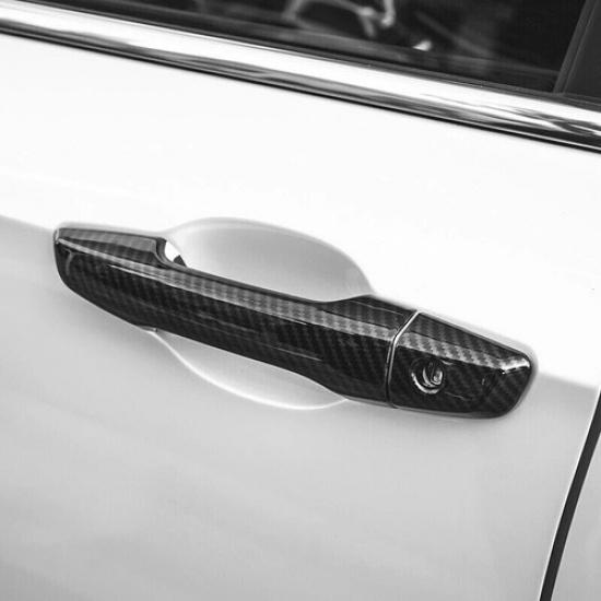 8Pcs Carbon Fiber Car Door Handle Case Cover Trim For Honda CR-V CRV 2017-