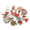 10Pcs Christmas Charms Pendants Enamel Bracelet Party Home Metal Craft Decoration Tree Hanging DIY Jewelry Making Accessories