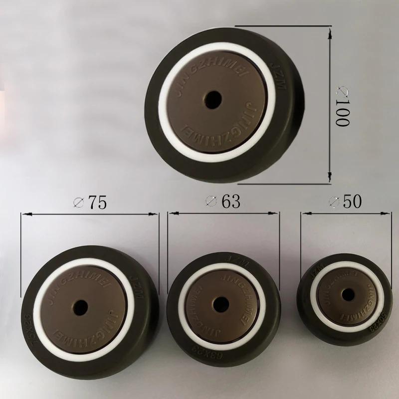 4Pcs Rubber Swivel Casters , with Brake No Noise Lockable Wheels Mobile Wheels for Furniture, Medical Equipment, Trolleys