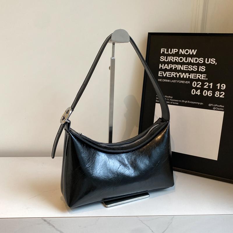 Простая сумка через плечо, женская, новая модная, однотонная, универсальная, наплечная сумка, французская, женская, мягкая, кожаная сумка