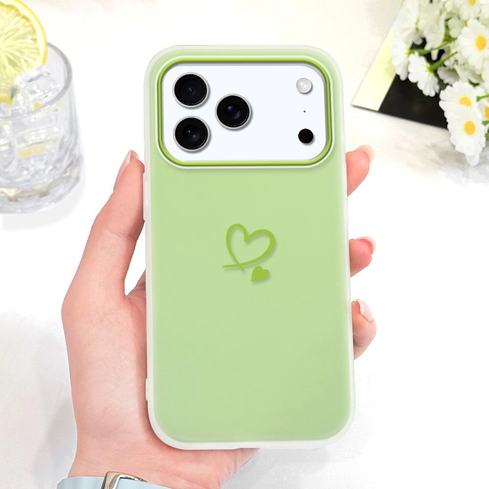 Простой Чехол для Телефона в Форме Сердца для IPhone 17 17E Air 16 16E 15 Plus Pro Max Конфетного Цвета