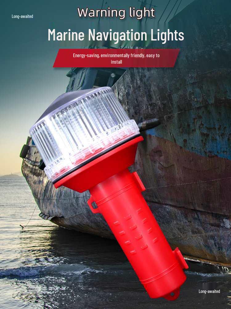 Marine LED Solar-Powered Three-Color Navigation and Warning Light