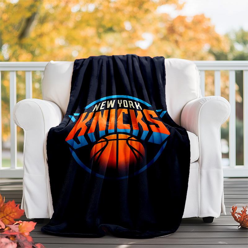 1pc New York Knicks Theme Blanket - Digital Print, Polyester, Cozy for All Seasons, Perfect for Outdoor, and Travel