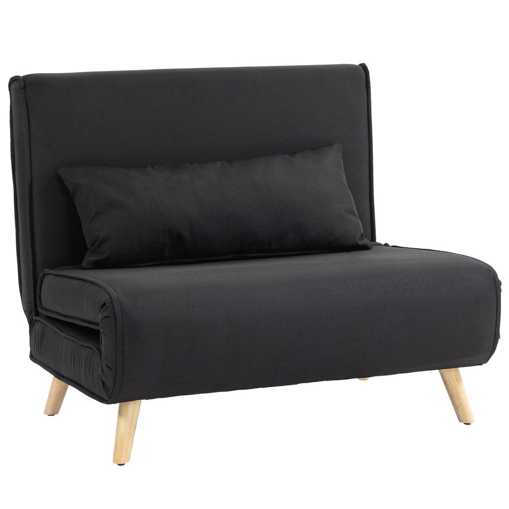 Relaxation Armchair With Bed Function For 1 Person Modern Design Up To 120 Kg 94x78x80cm Black