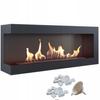 Wall Mounted Bioethanol Fireplace DELTA 1200 TÜV Left-sided with Decorative Stones Set