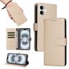 For iPhone 16 Case RFID Blocking 3 Card Slots PU Leather Phone Cover with Wrist Strap