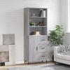 VidaXL Highboard Sonoma Grey 69.5x34x180 Cm Engineered Wood 3189467