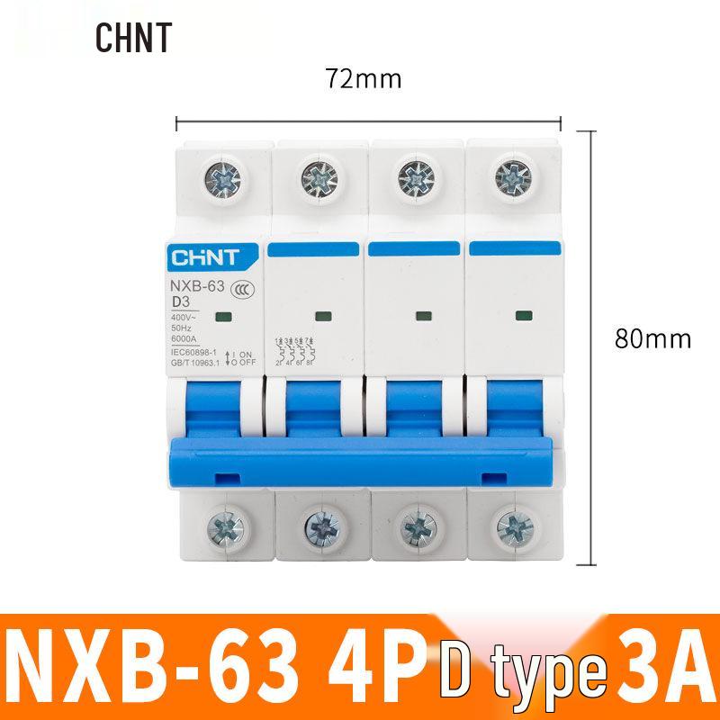 Автоматический выключатель Chint NXB: 1P, 2P, 3P, 4P Бытовой тип D Трехфазный разъединитель 380 В.
