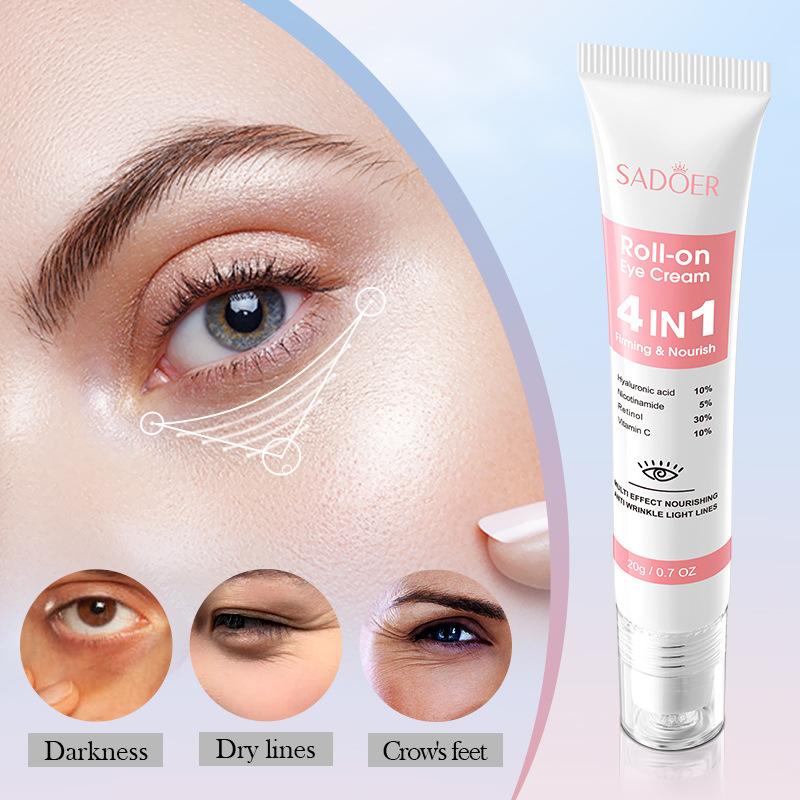 Four-in-one Multi-effect Firming and Nourishing Rolling Eye Cream, Moisturizing, Hydrating and Relieving Fatigue