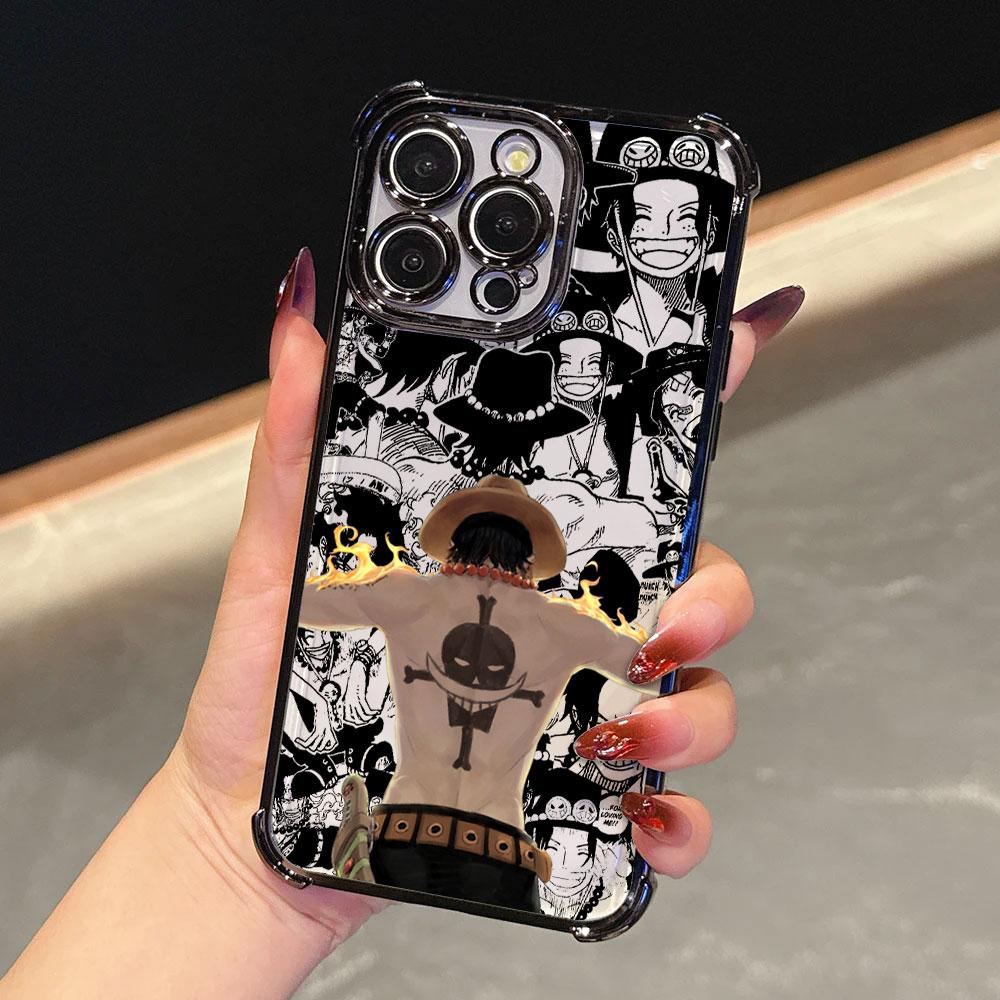 Cool Portgas D Aces Plating Phone Case For Xiaomi Redmi A7 15 A3 15C 14C K50 Note 15 14 13 12 12s Pro Plus 4G5G Anti Fall Airbag