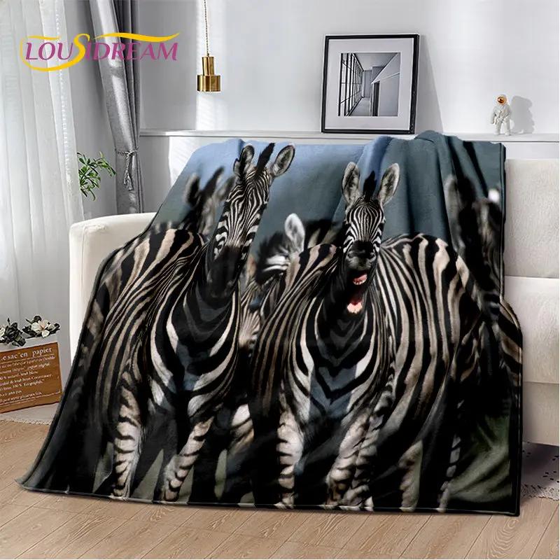 Wild Animal Zebra Soft Plush Blanket,Flannel Blanket Throw Blanket for Living Room Bedroom Bed Sofa Picnic Cover Bettdecke Kids