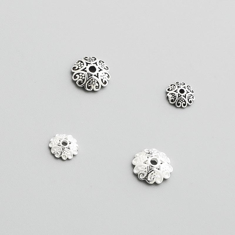 Разделитель колпачков для бусин в форме цветка из стерлингового серебра S925 для браслетов ручной работы своими руками