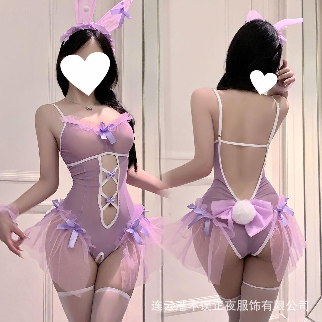 Sexy lingerie pure desire cute bunny uniform sexy temptation qqny maid suit pajamas woman