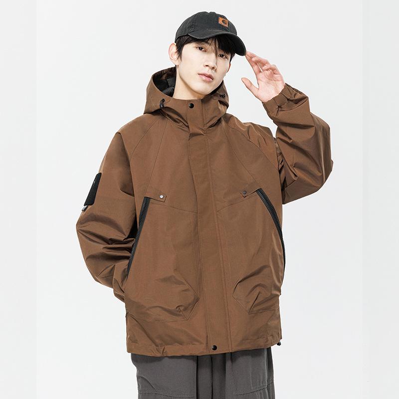 Spring and Autumn Men's and Women's Mountain Jackets Men's and Women's Mountaineering Jackets Tide Brand Couples Hooded Loose Jacket Jackets Tide