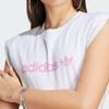 Adidas Оригинальное платье-трилистник Musc с принтом логотипа и буквами, спортивное трикотажное облегающее платье без рукавов с круглым вырезом, женские платья светло-серого цвета IC3081