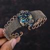 Медный браслет-манжета с мульти-бирюзой, медный браслет-манжета с обмоткой из медной проволоки и драгоценными камнями, регулируемый браслет-манжета, медные украшения для подарка, украшения ручной работы