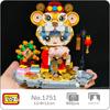 LOZ 1751 Spring Festival New Year Tiger Hat Boy Piggy Bank Rich Tree Lantern Animal Doll Mini Blocks Bricks Building Toy No Box