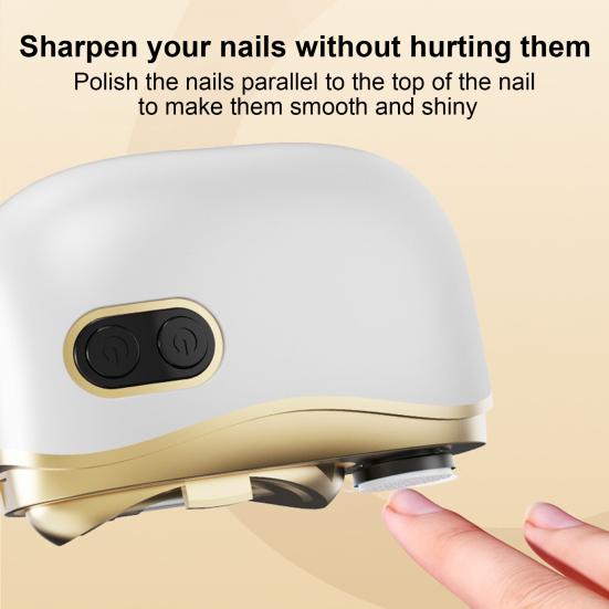 Электрическая машинка для стрижки ногтей, полировщик со светодиодной подсветкой, 2-скоростная, перезаряжаемая, 3-в-1, автоматическая пилка для ногтей для детей, взрослых, пожилых людей, триммер для маникюра