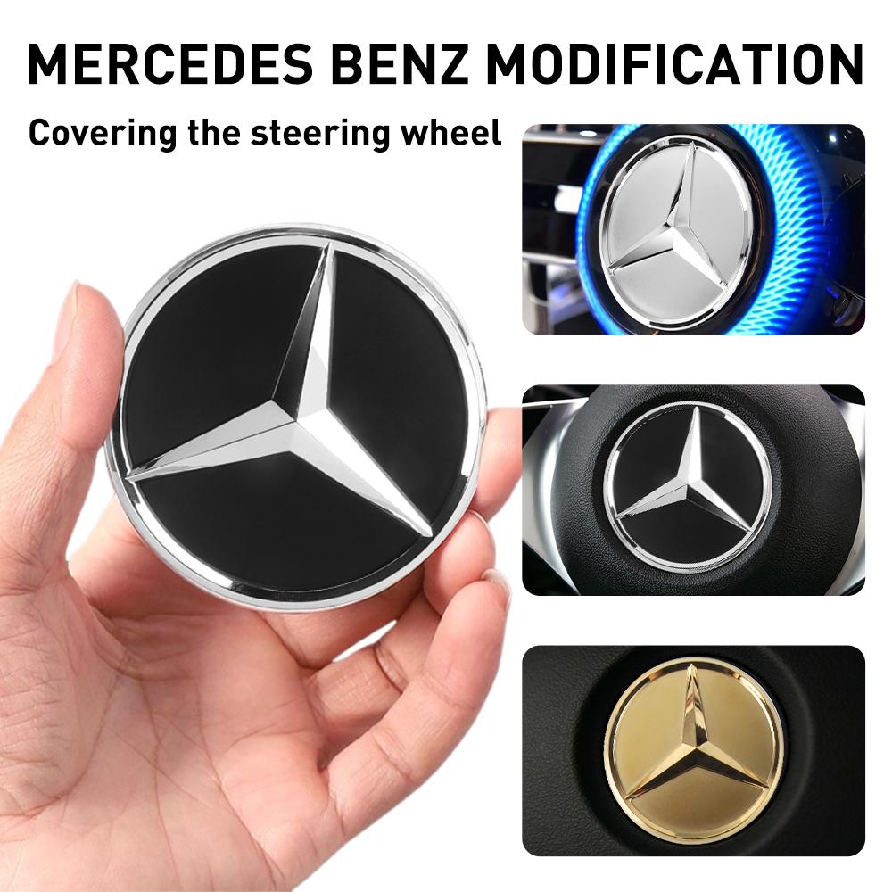 1pc Aluminium Car Steering Wheel Logo Circle Trim Sticker For Mercedes Benz AMG W211 W176 W177 W203 W204 W213 C300 Accessories