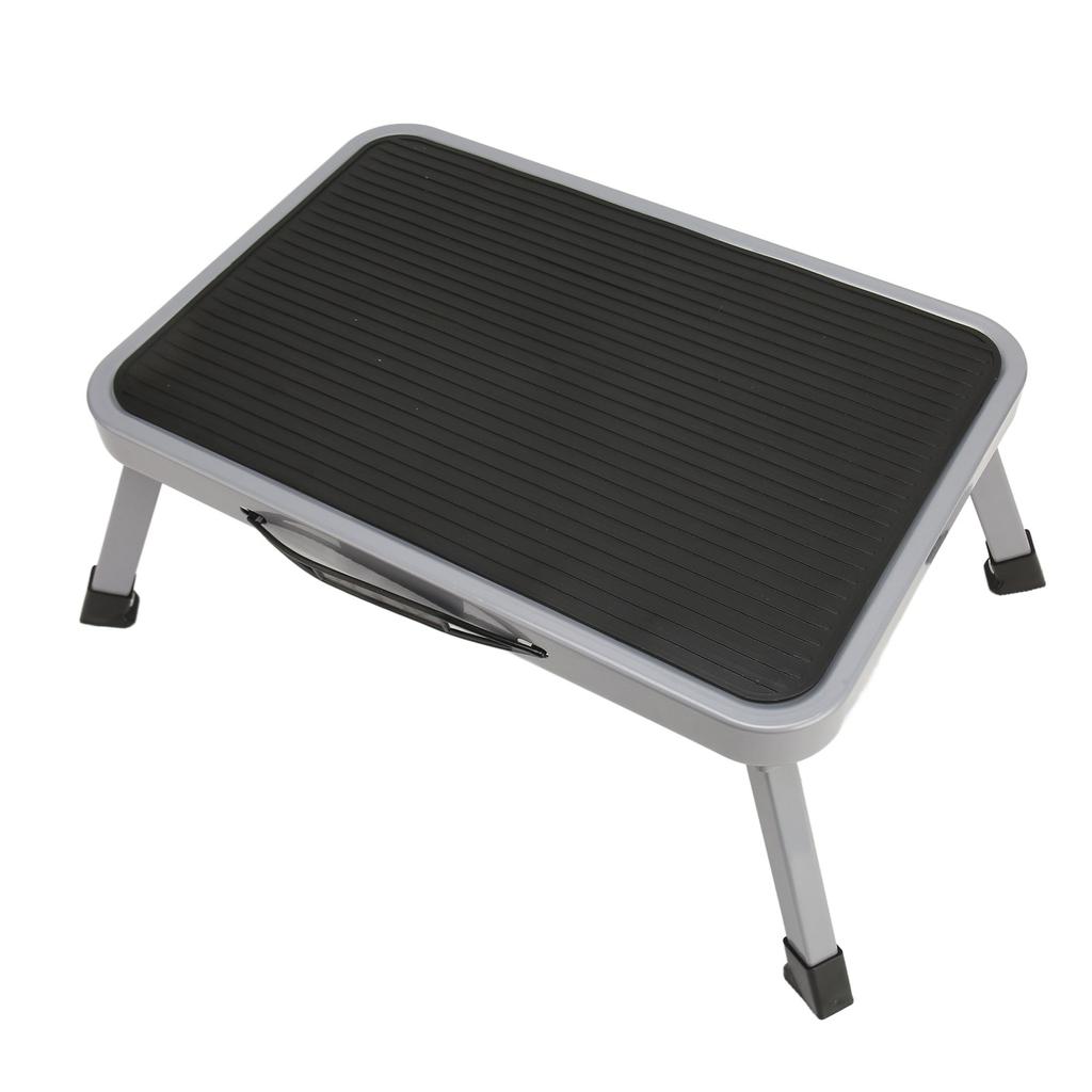 Folding Step Stool Lightweight Heavy Duty Sturdy Alloy Thick Rubber Feet Handle 1 Step Ladder Stool for Kids Adults