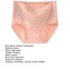 Lady Underpants High Waist Plus Slze Lace Trim Butt-covered Tummy Control Solid Color Elastic Panties Seamless Comfort Daily Sport Briefs