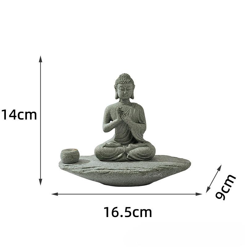 Meditating Buddha Statue Zen Decor Incense Holder Decoration Garden Bonsai Aquarium Fish Tank Home Desk Feng Shui Outdoor Indoor