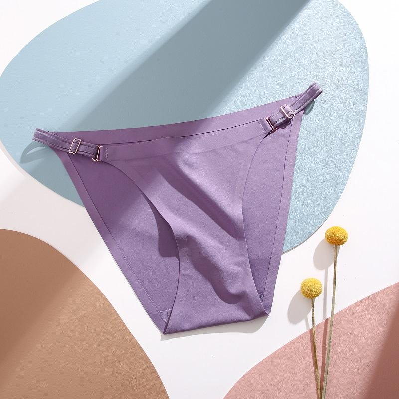 Женское нижнее белье FINETOO из ледяного шелка, сексуальные очаровательные гладкие треугольные брюки без следов с низкой талией