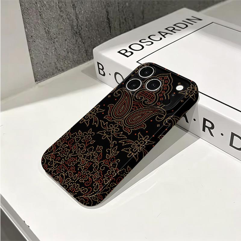 Jeweled Paisley Print Graphic Art Film Aesthetic Protective Shockproof Bumper Case Cover For iPhone12 13 14 15 16 17 Pro Max Plus