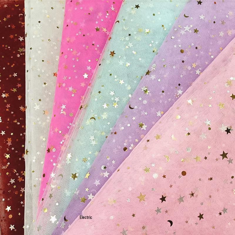 Предварительно нарезанная сетчатая ткань из тюля «Звездная луна» для букетов, юбок для стола и платьев для кукол