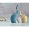 Beautiful Ceramic Multicolour 3 Pcs Elephant Family for Home Decor (Pack of 1, Multicolor)