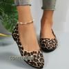 Summer Women's Sandals Shallow Leopard Print Pointed End Decorative Breathable Fashion Party Woman Shoes 2024 Large Size Loafers