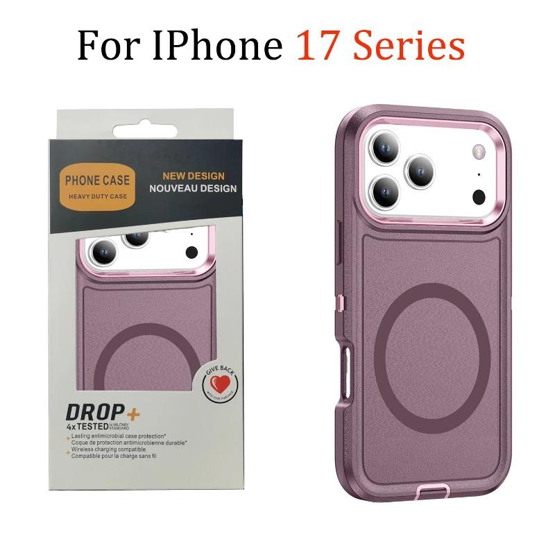 3-в-1 Прочный Военный Защитный Чехол-Кейс Otter Shockproof для Телефона iPhone 17 Air 16 15 14 Pro Max Для Беспроводной Зарядки Magsafe