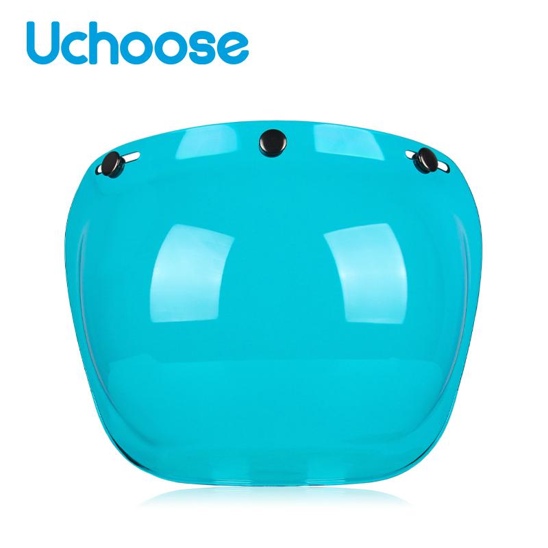 Authentic Bubble Mirror Motorcycle Helmet Three Button Type Retro Style Helmet Lenses Bubble Shield Visors Helmet AccessoriesSpeed Sensors 6
