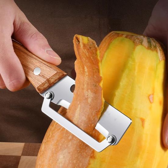 Multi-Peeler with Stainless Steel Blade & Wood Handle Bottle Opener Efficient Vegetable Fruit Peeler