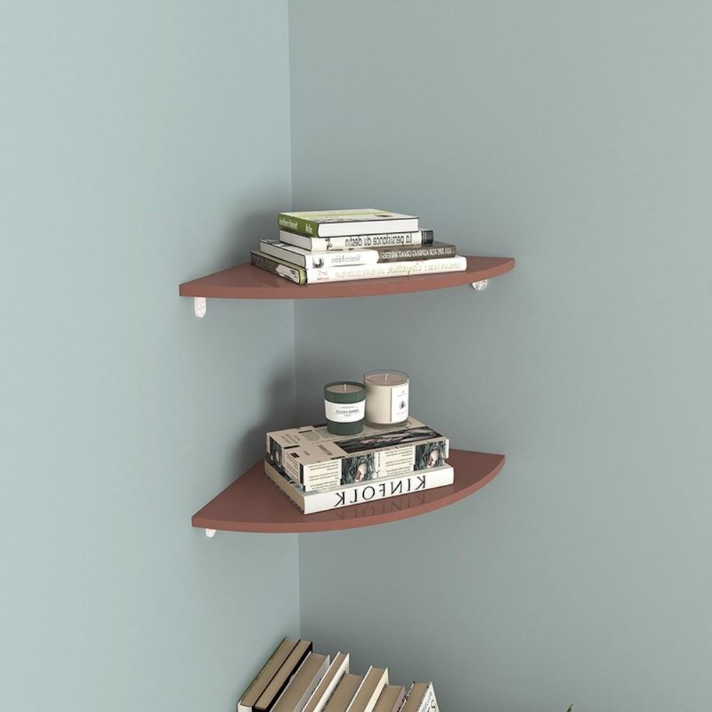 Quarter Circle Home Floating Shelves PVC Wall Corner Storage Rack Floating Corner Shelf  Kitchen
