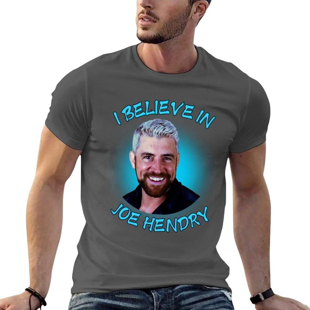 I Believe In Joe Hendry Cyan Color Tshirt Modern Print Casual Tshirt