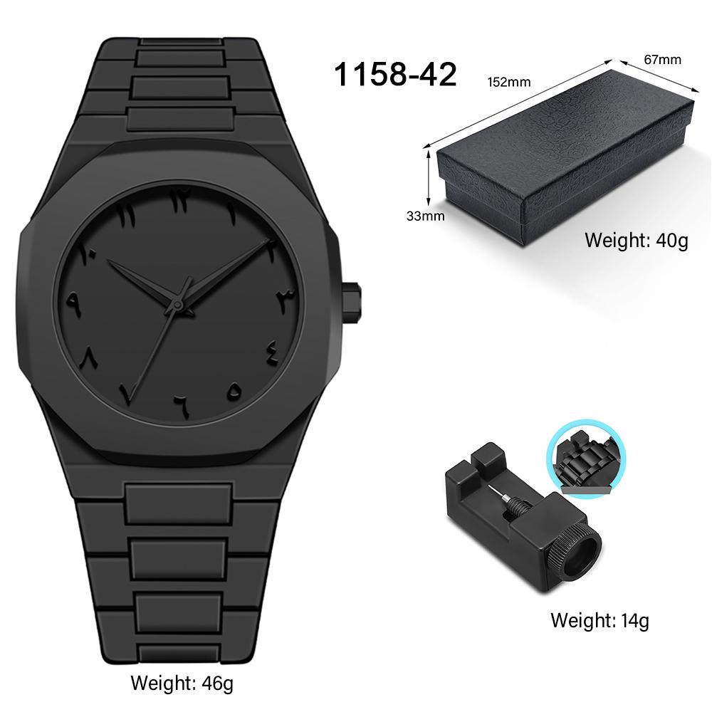 Men's Analog Mechanical Quartz Watch Arabic Numeral Waterproof Watch Fashion Men's Business Watch Polycarbonate Silicone Strap