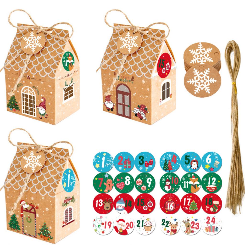 24-Pack DIY Christmas Gingerbread House Candy Boxes - Festive, Unassembled Gift Boxes For Holiday Treats And Crafts