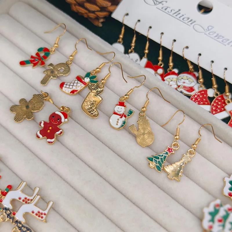 Xiaomi 50PCS- Women's Fashion Cartoon Christmas Earrings Set, Christmas Pop Elements, Christmas Earrings, Surprise Gifts