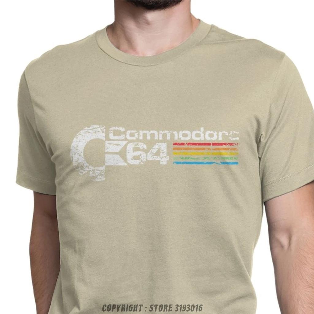 Ретро Commodore 64 Топы Футболка Новая Чистый Хлопок Футболки Camisas C64 Amiga Компьютерный Гик Нерд 3D Футболки С Круглым Вырезом Топы Футболки