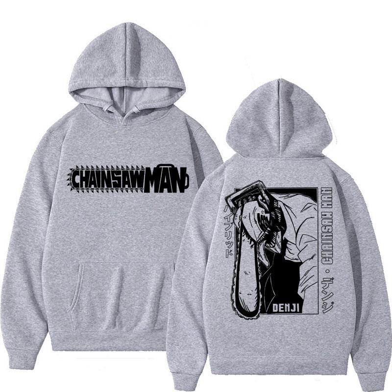 Mange Y2k Japan Anime Chainsaw Man Hoodie 90s Vintage Long Sleeve Makima Harajuku Oversized Fleece Hoody Sweatshirt