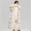 Women's Mid-Length Thick Hooded Down Jacket with Fox Fur Collar