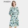 PORTS Elegant Printed Midi Dress