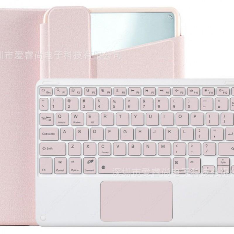 Universal Tablet Keyboard Case Galaxy Tab S11 A11 Plus With Rotating Acrylic Stand PU Leather Cover Sleep/Wake