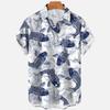 Men's Shirts Sea Animal Seahorse Shell Painting Style Printed Short-sleeved Shirt Authentic Casual Men's Top Cardigan Shirt